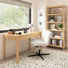 54W Writing Desk And 5 Shelf Bookcase Set For Home Office