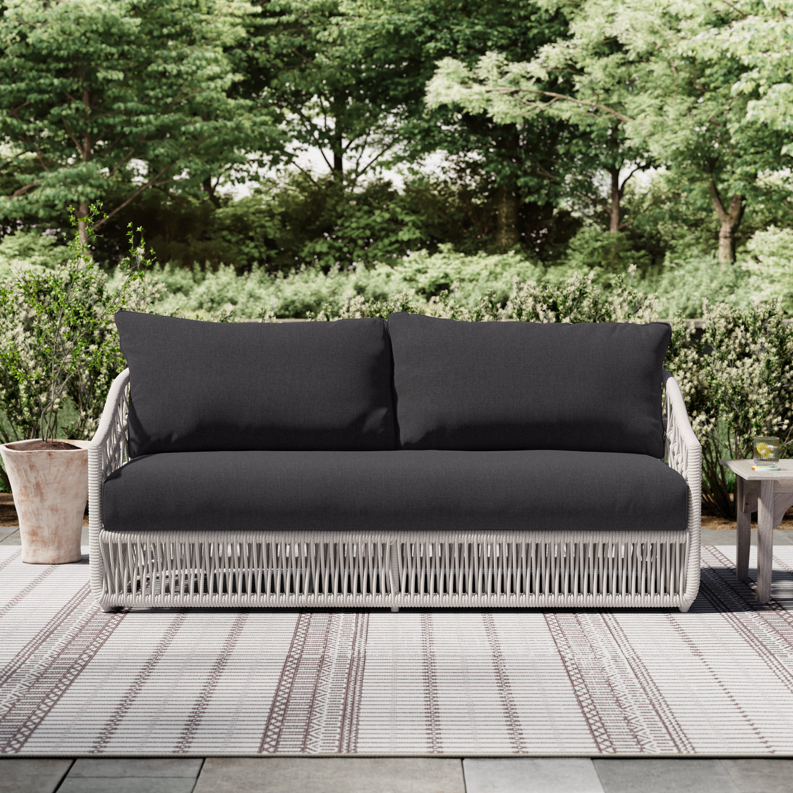 Lucan 78" Sunbrella® Patio Sofa, Spectrum Carbon Sunbrella® Plainweave