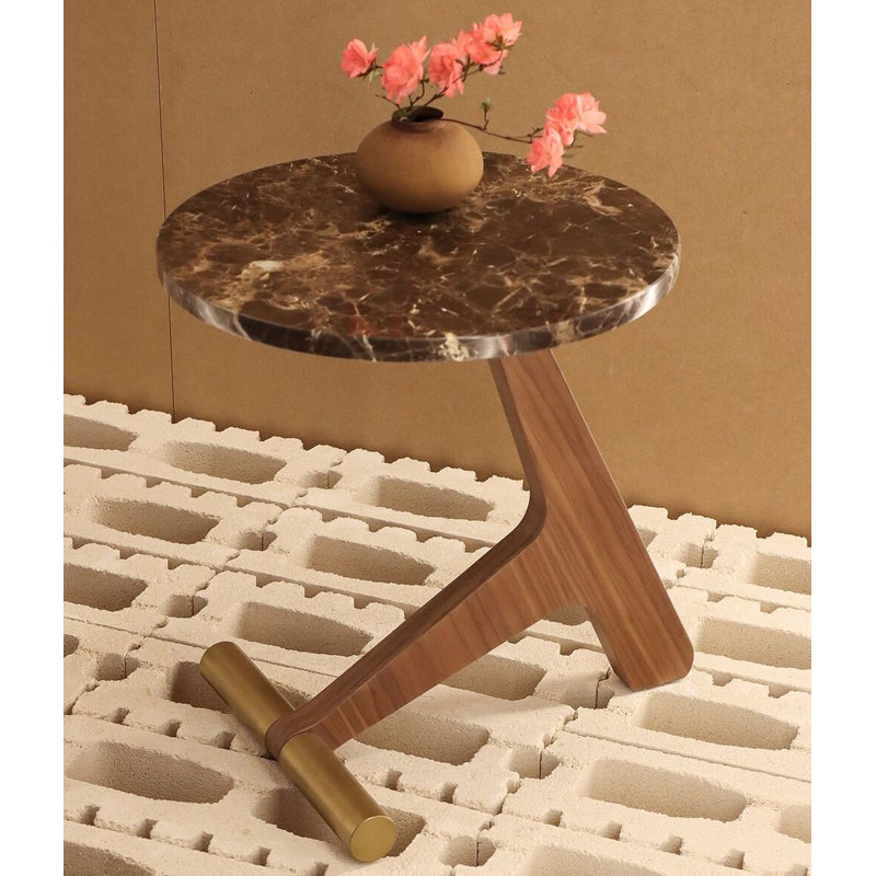 Table de bout Puntero, Noyer / Laiton, Emperador