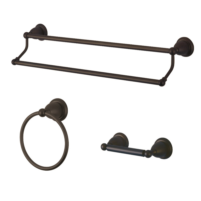 Kingston Brass Heritage 3-Piece Bathroom Hardware Set, Oil Rubbed Bronze