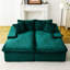 Chaise longue double recouverte de velours tortue, garnie de mousse comprimée, confortable pour 2 personnes dans un coin salon.
