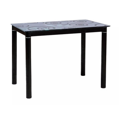 Clair Glass Top Metal Base Dining Table
