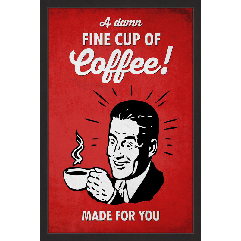 «Damn Fine Coffee» par Dean Sauls - impression encadrée, H 18 po x l 12 po x P 1,5 po
