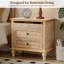 Table de chevet en bois avec station de charge et 3 tiroirs-844546243