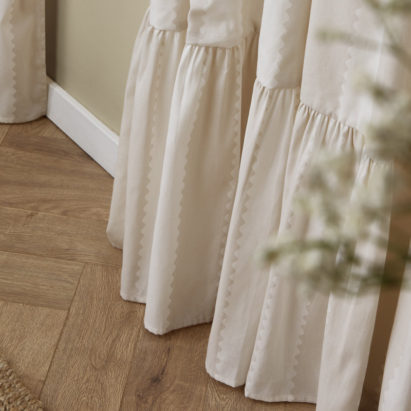Room Darkening Curtain Panel Pair, 229cm Width x 229cm Drop, Beige/Cream