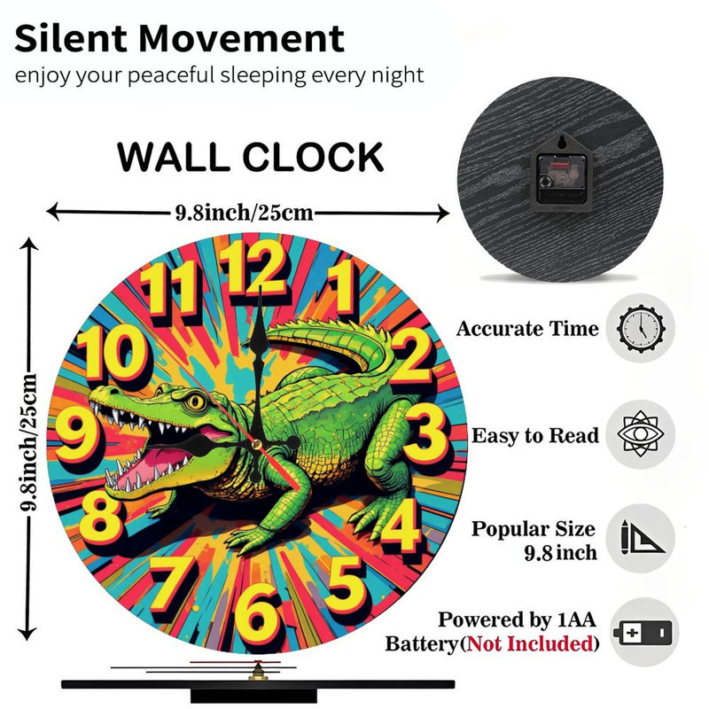 Horloge alligator colorée