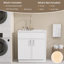 Armoire de meuble-lavabo autoportante moderne avec quincaillerie en nickel brossé 30 po x l 21 po x H 33 po