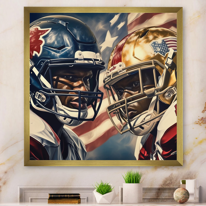 «Football Day Glory In USA I», reproduction sur toile, H 16 po x l 16 po x P 1 po, Encadrement doré