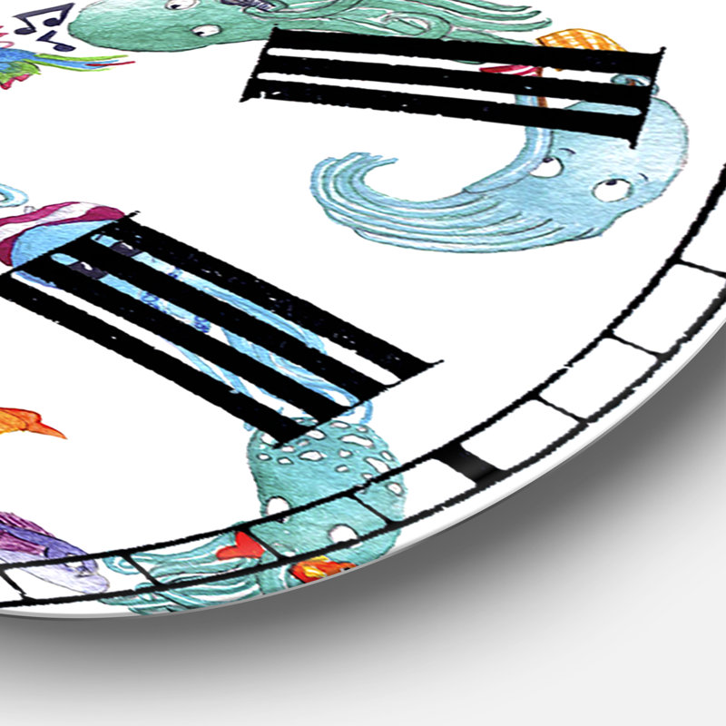 Pieuvre fabriquée en pieuvre - grande horloge murale nautique et côtière, Moyen
