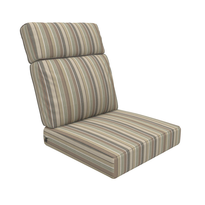 Indoor/Outdoor Deep Seating Sunbrella Cushion, Milano Char  Striped