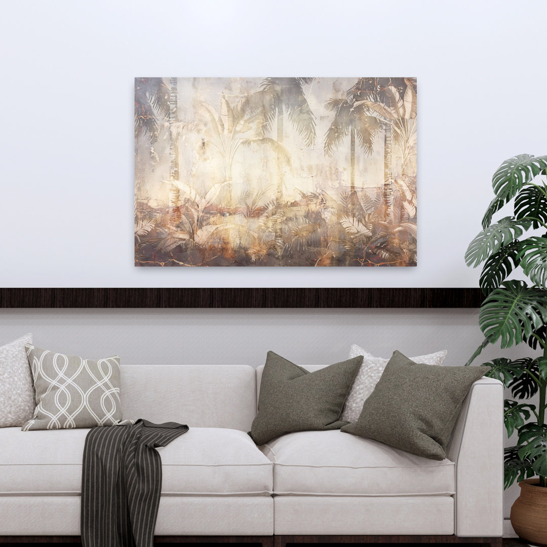 Contemporary Art Abstract Elegant Retro Flower Forest Art