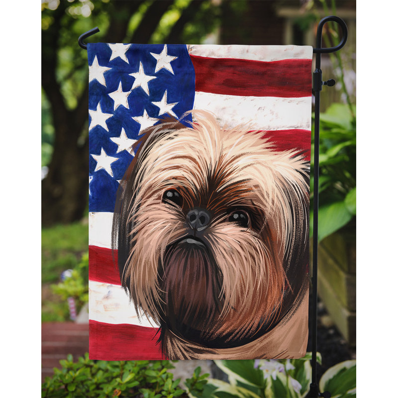 Polyester à 2 côtés 15 x 11 po drapeau de jardin, Griffon Bruxellois