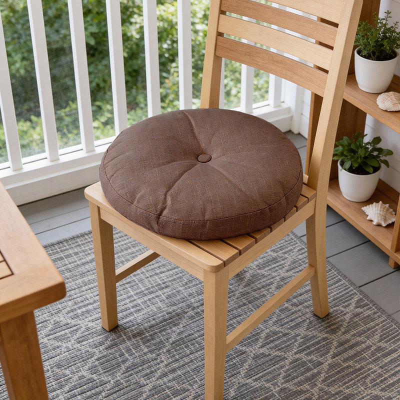 Detachable Round Floor Cushion, Brown