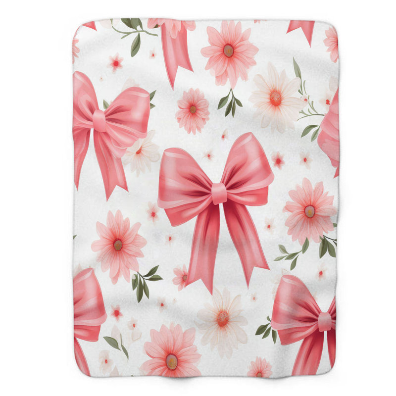 Floral Delight - couverture en sherpa de qualité supérieure 1 pièce, L 50 po x L 60 po