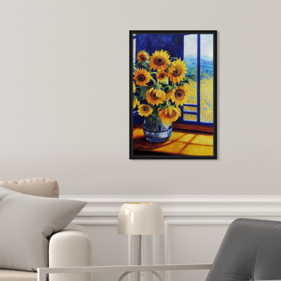 Fenêtre, tournesols II - Impression sur toile