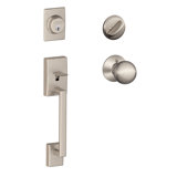 Century Handleset with Single Cylinder Deadbolt and Orbit Door Knob and Rosette