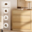 Commode moderne à 6 tiroirs en bois, commode de rangement sans poignée avec base de plancher solide, armoire de rangement minimaliste pour le salon de la chambre à coucher-1727013656