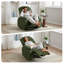 Fauteuil inclinable électrique ultra-confortable en velours côtelé - Ajustement avant et arrière à 135 °, massage chauffant-1949956786