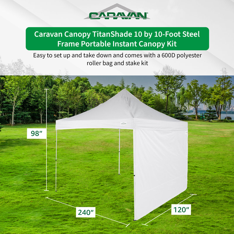 White 10 Ft. x 10 Ft. Steel Frame Pop-up Canopy Tent