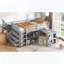 Lit mezzanine simple avec armoires de rangement et bureau coulissant-1437854489