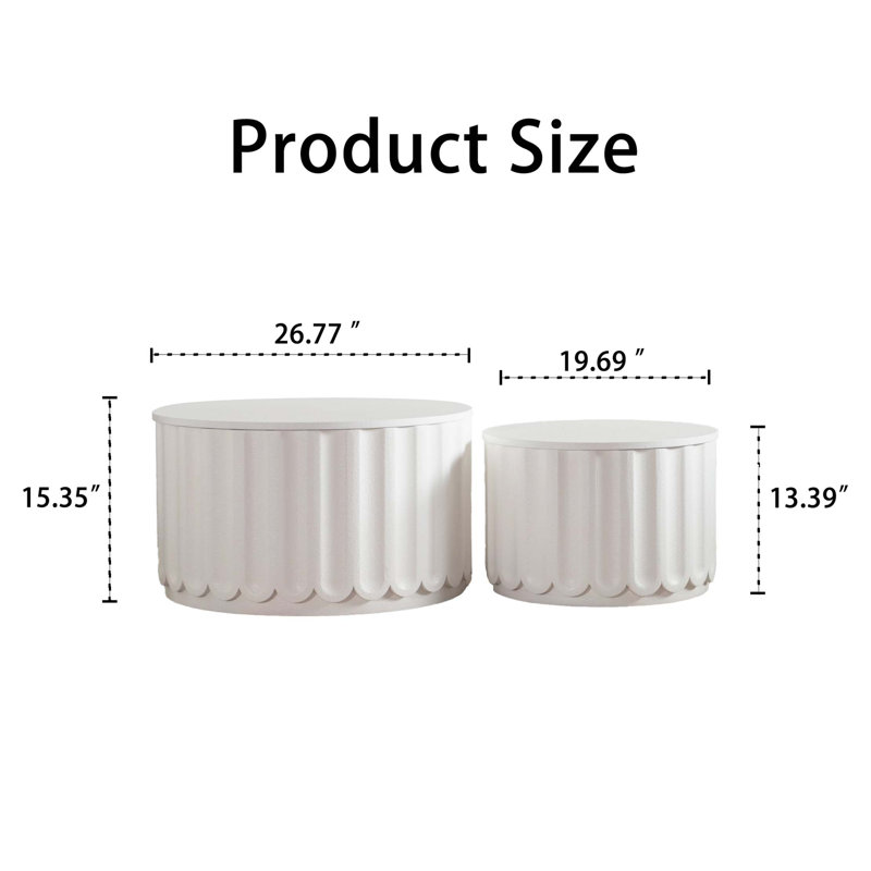 Ensemble de tables gigognes avec couvercle escamotable