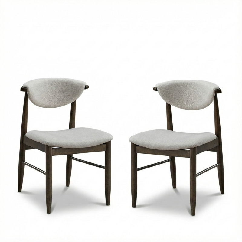 Badgery 37.2" H Upholstered Solid Wood Dining Chair (Set of 2)