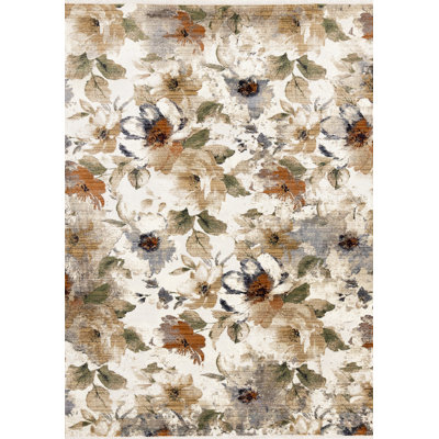 Tapis de salon en polypropylène crème Paturi