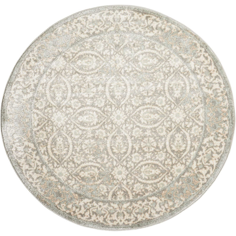Tapis gris Alana, Rond 7 pi 10 po