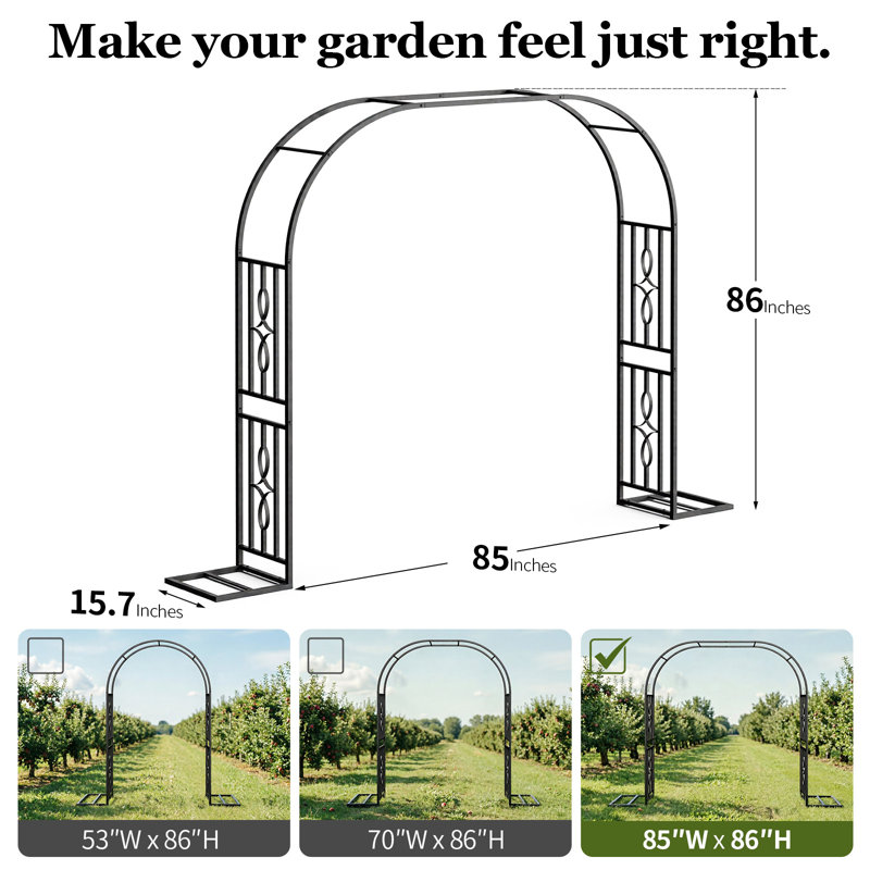 Tonnelle de jardin en métal VOXOR, L 85 po x H 86 po