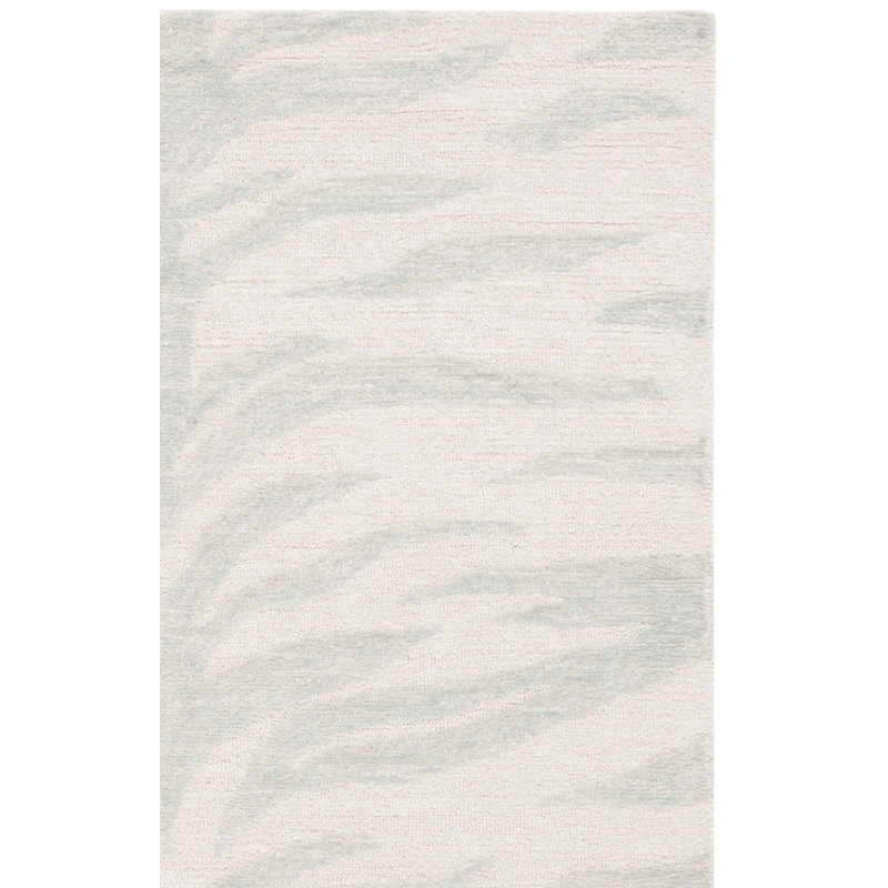 Jerramy Ebony Hand Tufted Wool Cotton Animal Print Rug in Ivory/Green, Square 6'