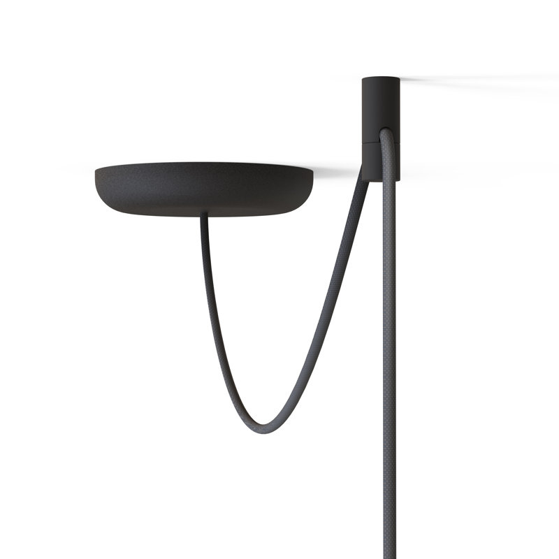 Nivél 1 - Light Single Dome Pendant, Black, Black, 120" H x 15" W x 15" D