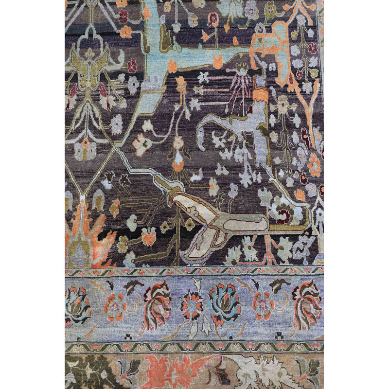 Silk Treasures Oriental Area Rug in Brown