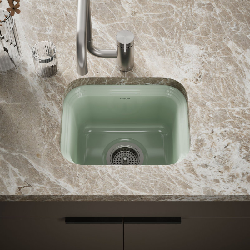 Northland™ 15" L x 12.38" W Undermount Kitchen Sink, Aspen Green