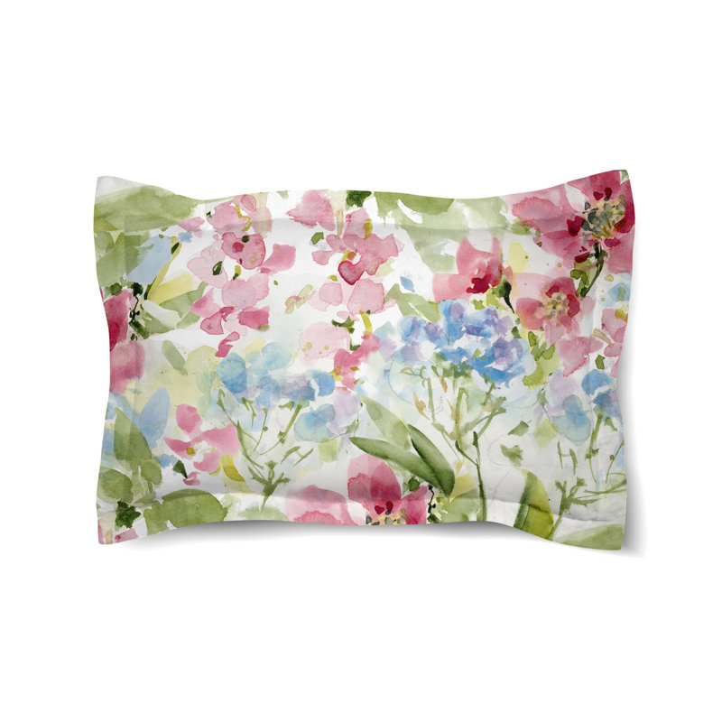 Watercolor Floral Bunch Microfiber / Microsuede Pillow Sham, King