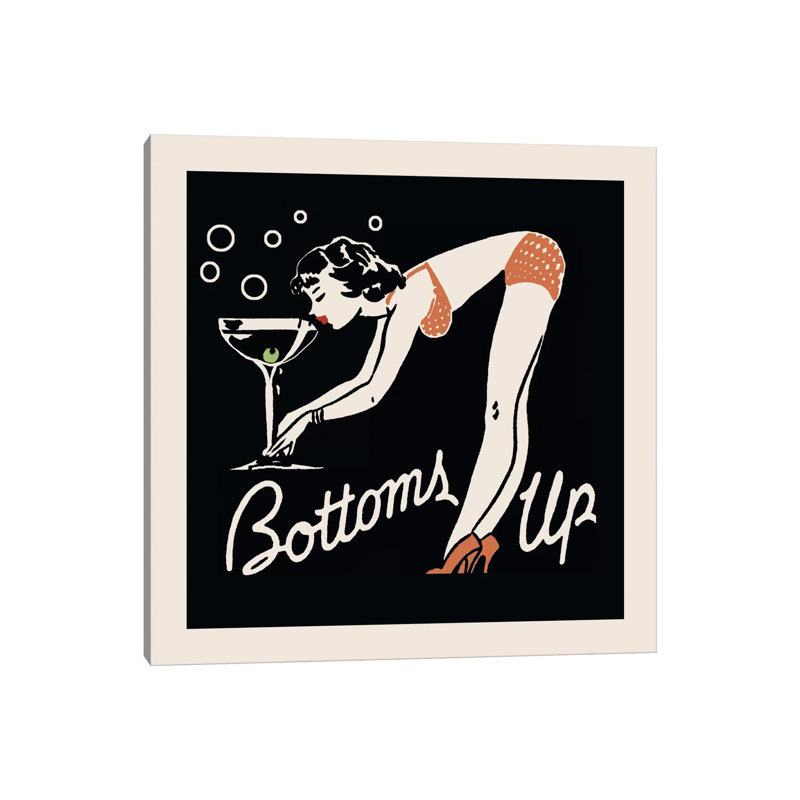 Bottoms Up - Vintage Ad Poster by Retro Series - Wrapped Canvas Print, 66.04 cm H x 66.04 cm W