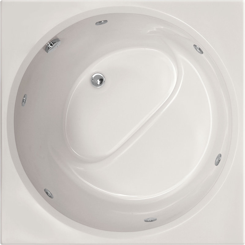 Fuji 40'' x 40'' Acrylic Bathtub, Bone, Matte Black