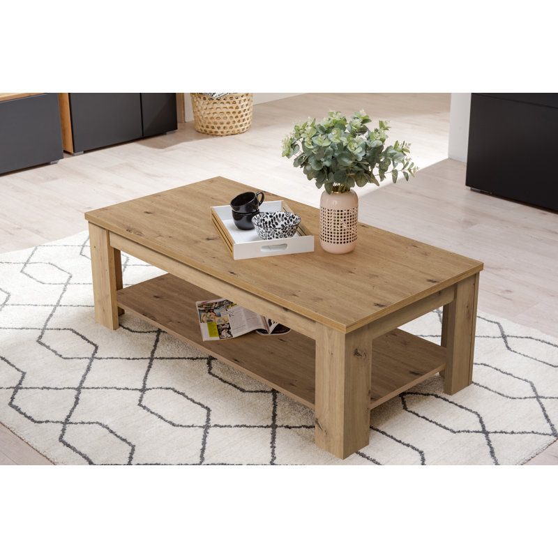 Assaf Floor Shelf Coffee Table with Storage