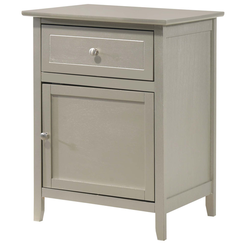 Chic Transitional Nightstand, Champagne