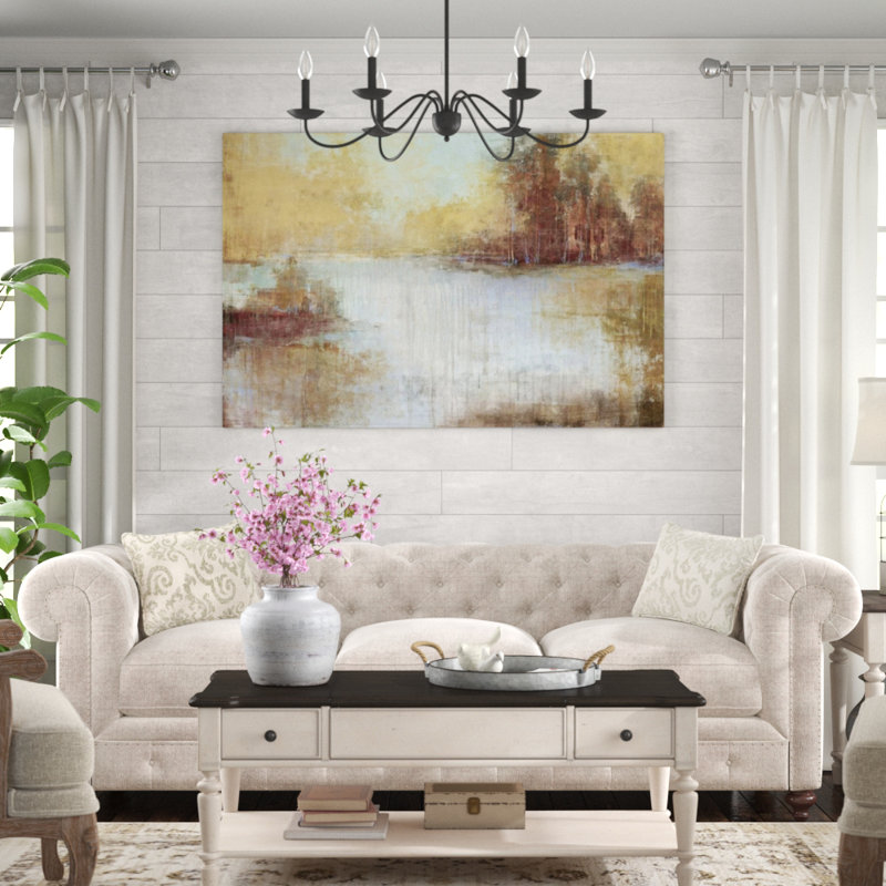 «Water's Edge I» par Maeve Harris - Peinture, Plexi, H 40 po x l 60 po x P 1,5 po