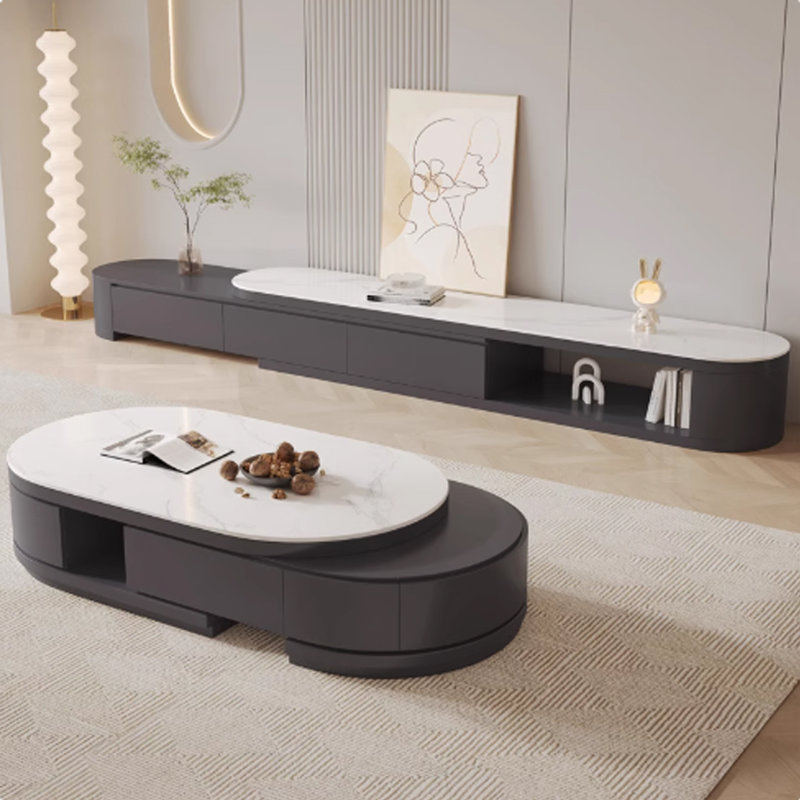 Table basse Luxury, Blanc/Noir