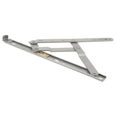 Prime-Line 10 in. Heavy Duty Stainless Steel 4-Bar Hinge with Stop (Single Pack)