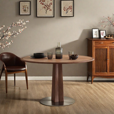 Simple Beautiful Durable Wood Metal Round Table