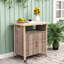 Chariot-bar extérieur en osier avec roulettes, armoire de rangement à boissons pour terrasse pour piscine