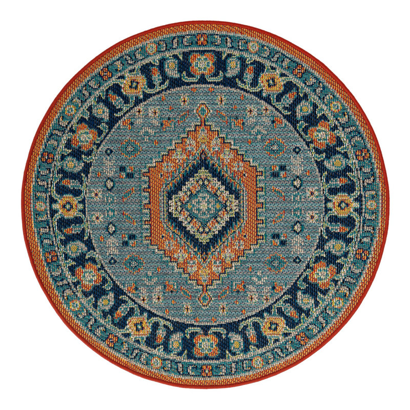 Tapis intérieur / extérieur Felipe Marlenia, Rond 4 pi 1 po