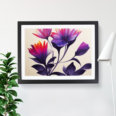 Shimmering Modern Flowers - Framed Print