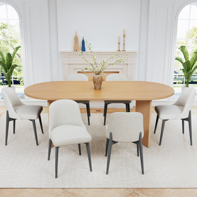 Nina 6 - Person Solid Oak Oval Dining Set