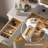 Sleek Vanity Table with LED Lights, Flip-Top Mirror and 2 Drawers, Jewelry Storage for Women Dressing-1604623478