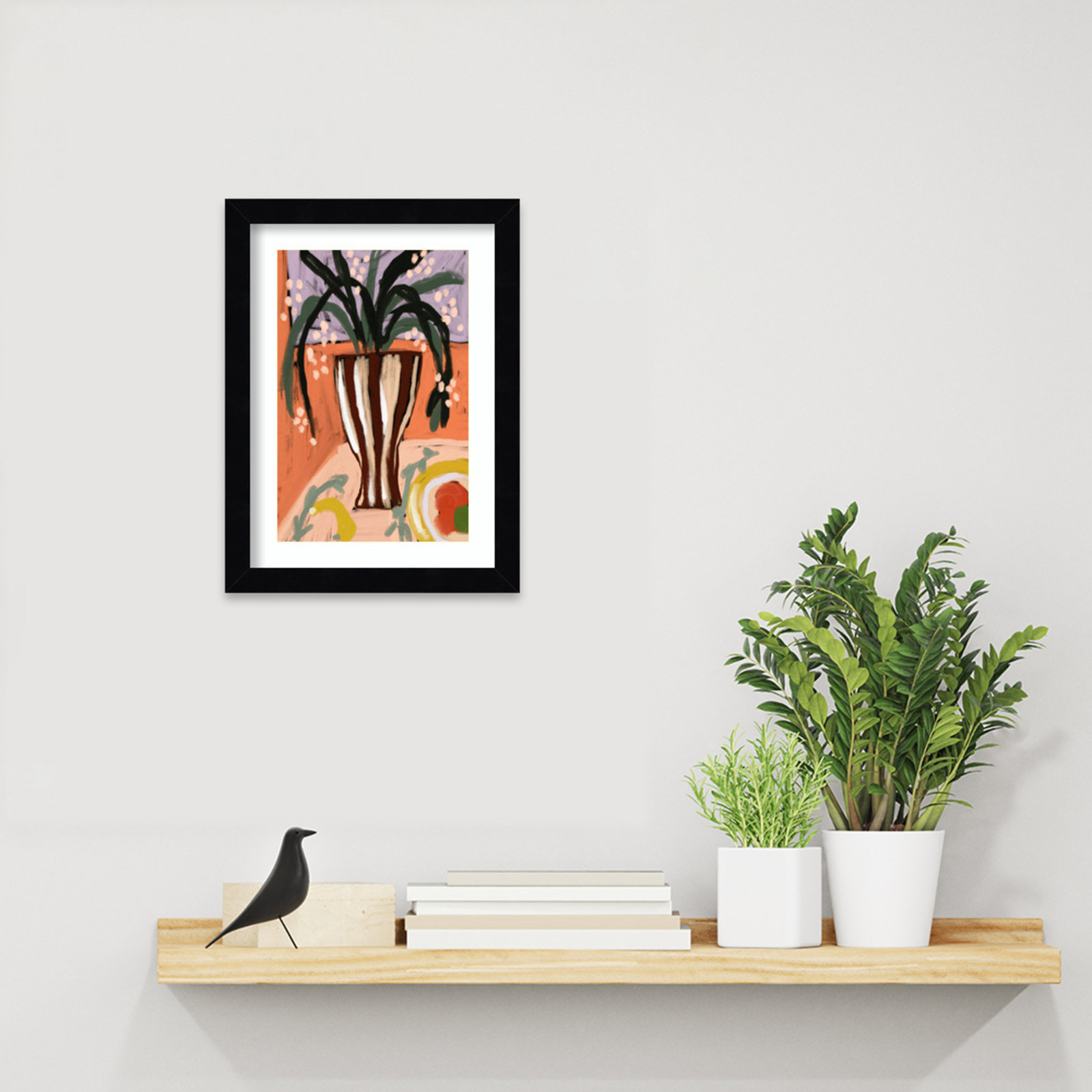 Floral Still Life No. 3 Print, 13" H x 10" W, Black