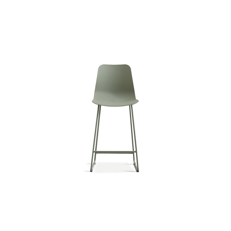 Briyan Counter Stool with Metal Frame, Grey green