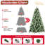 Arbre de Noël de 6 pi: 988 pointes mélangées, 66 branches de pin, conception à charnières facile à monter, support en métal pour arbre de fête avec branches réalistes, structure simple et rapide, base
